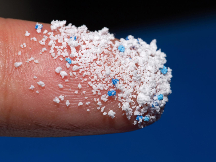 Microplastics on Finger
